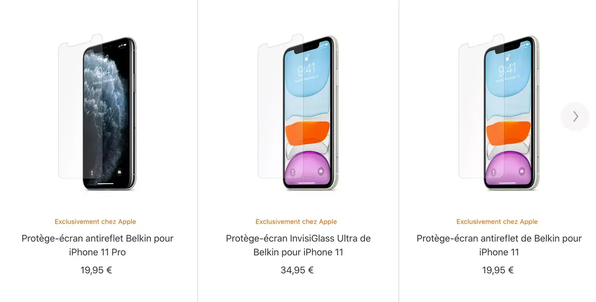 Vu le prix des réparations, Belkin propose des protège-écrans pour iPhone 11/Pro/Max