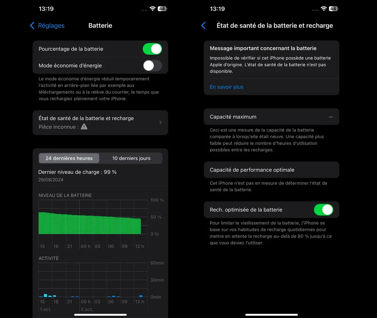 iPhone 12 Pro avec la dernière bêta d'iOS 18.0