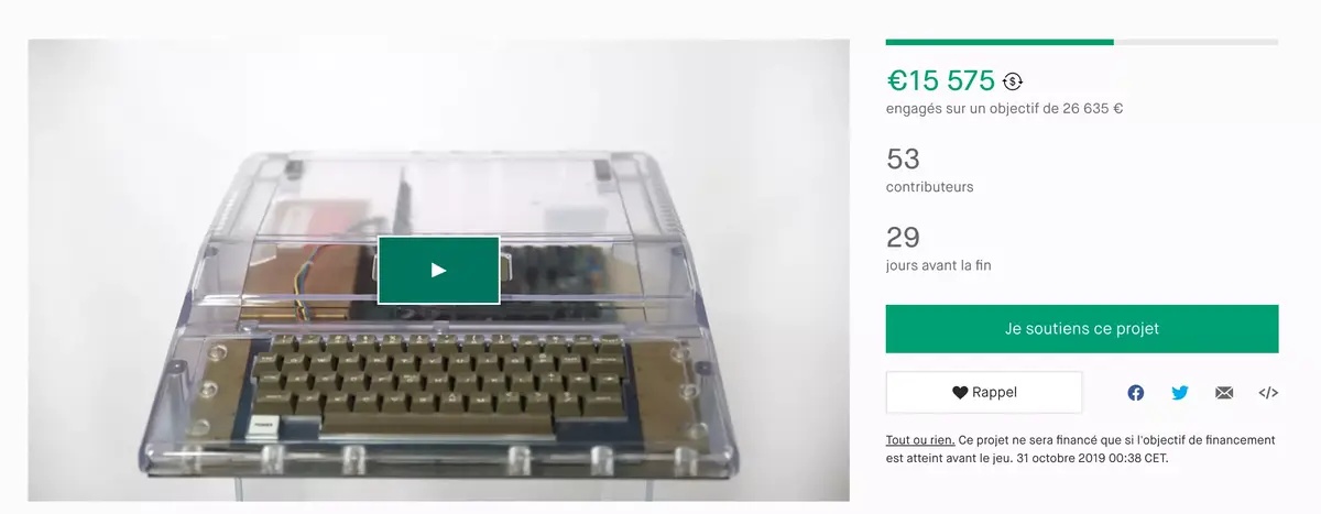 Ils lancent un projet sur kickstarter pour créer un boitier transparent pour un Apple II