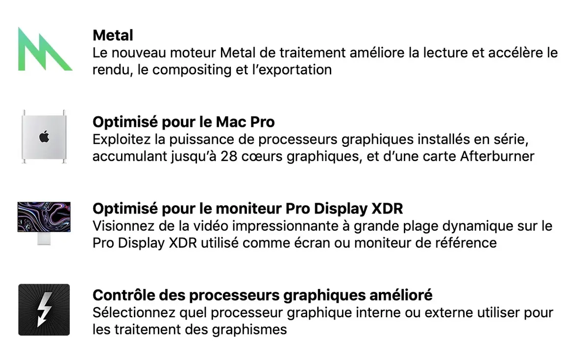 MAJ de Final Cut Pro : Mac Pro, XDR, Metal, Sidecar et enfin du multi-GPU !