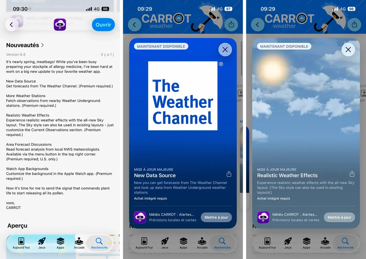 CARROT Weather, l'app de m&eacute;t&eacute;o la plus d&eacute;cal&eacute;e, s'offre une nouvelle interface dynamique