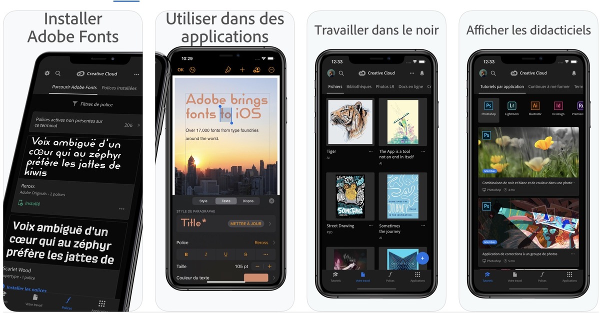 Toutes les police d'Adobe Creative Cloud débarquent sur iOS 13 ! (1 300 gratuites)