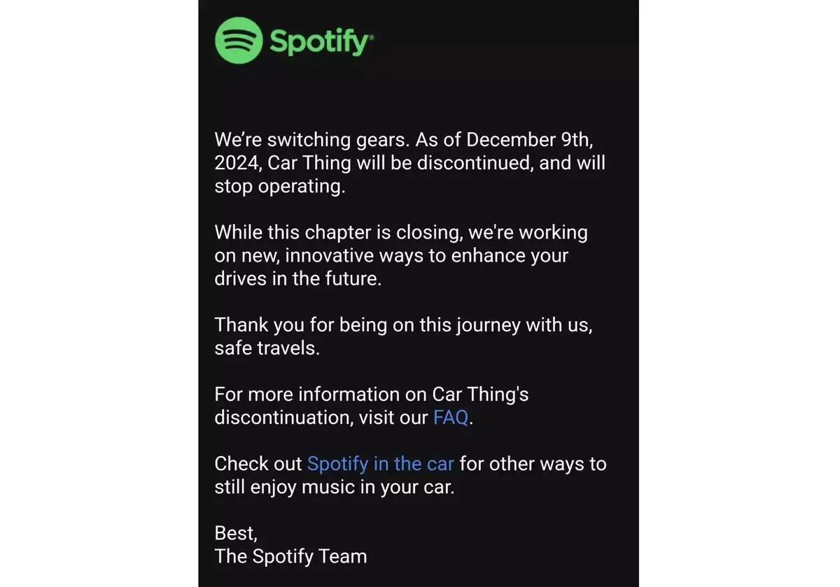 Clap de fin pour le Car Thing de Spotify !