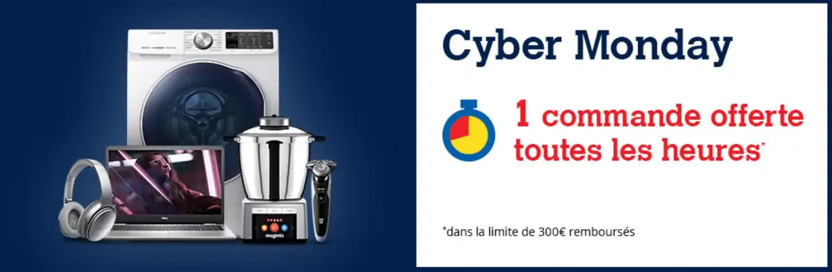 Fnac/Darty offrent un panier par heure (300€ max) pour le #CyberMonday