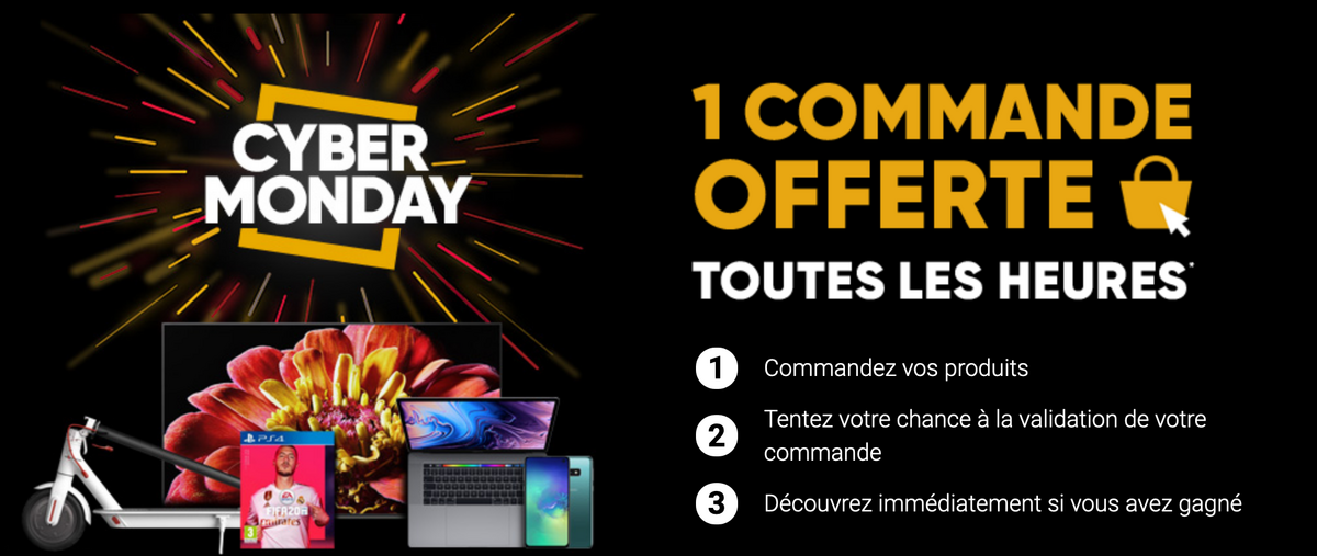 Fnac/Darty offrent un panier par heure (300€ max) pour le #CyberMonday