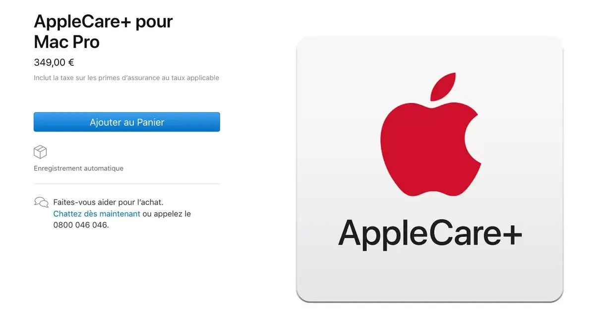 Le Mac Pro roule pour 480 euros (et un AppleCare à 349 euros)