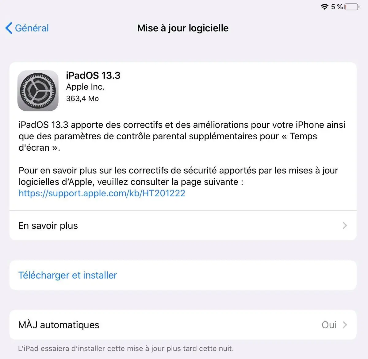 Apple sort aussi iPadOS 13.3, watchOS 6.1.1 et tvOS 13.3