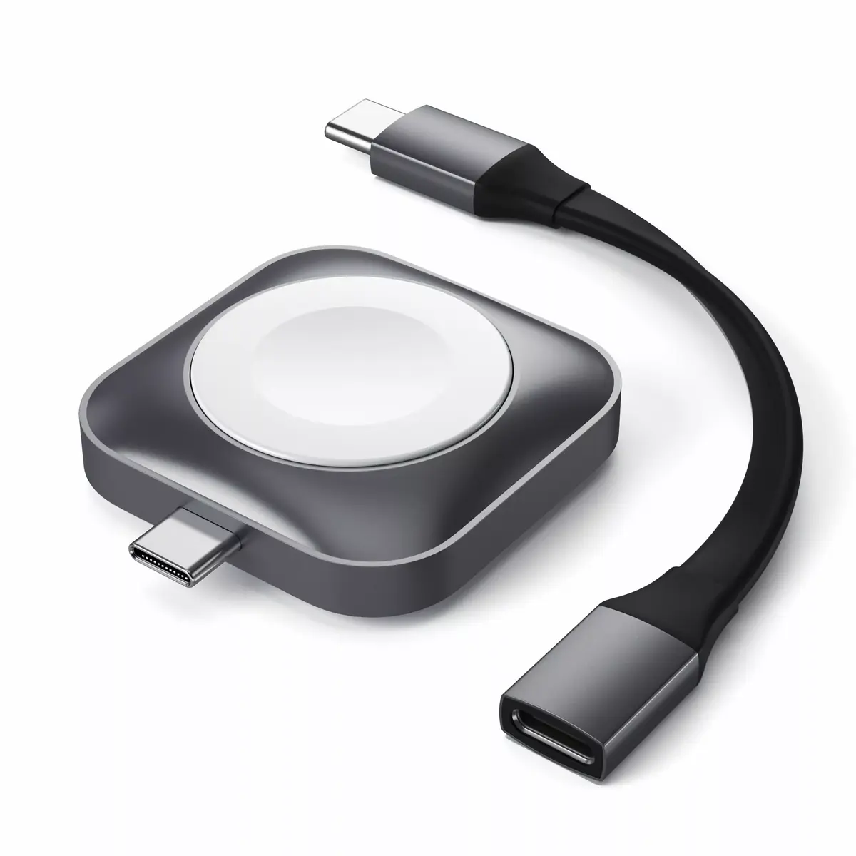 Satechi の USB-C ポートに接続する Apple Watch 用のコンパクトな充電器