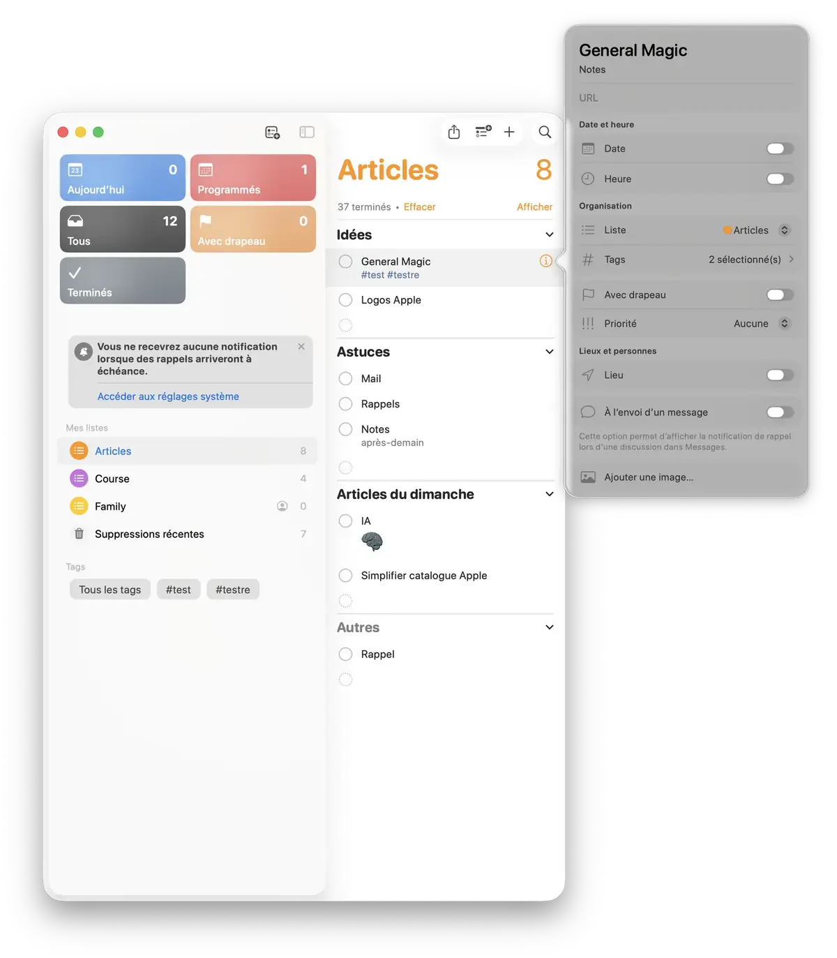 Les fonctions cachées de l'application Rappels pour iPhone