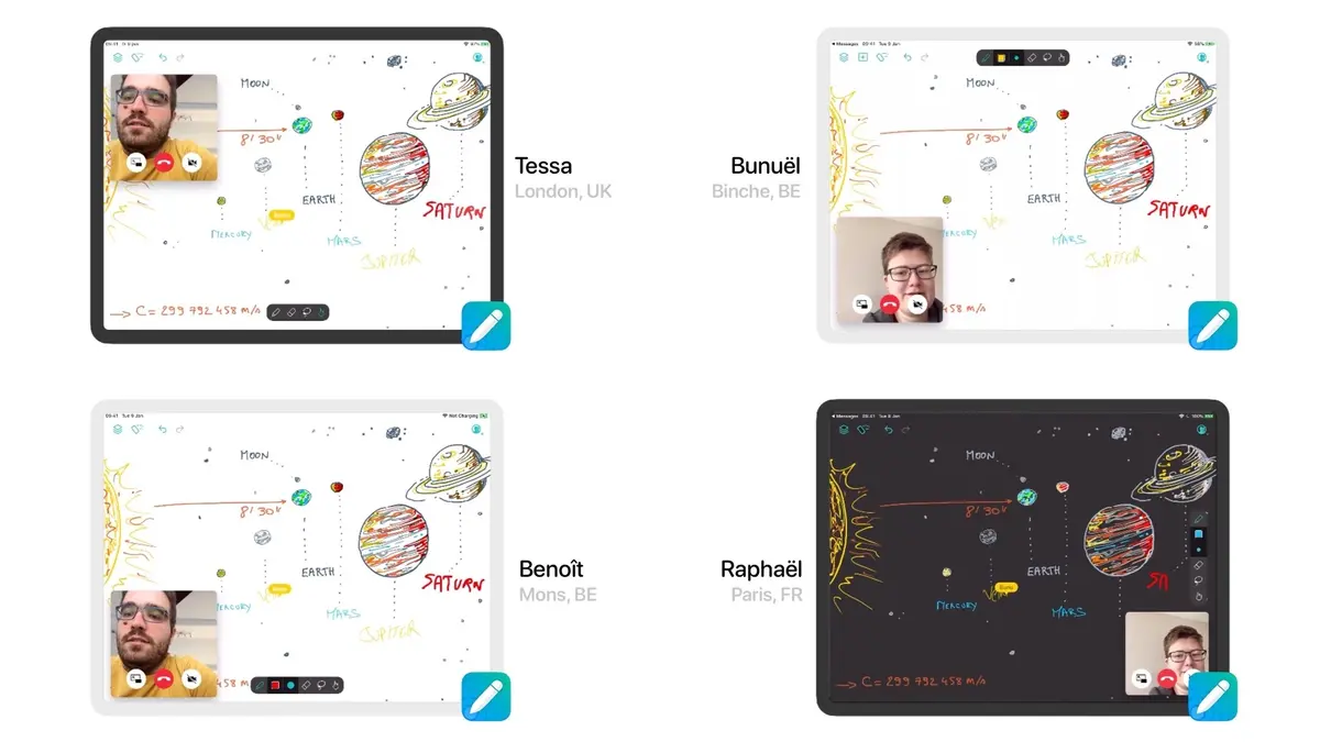 Inko : le tableau interactif collaboratif de Creaceed est compatible SharePlay