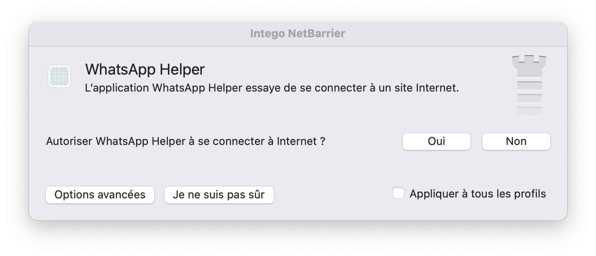 Pare-feu NetBarrier autorisation à se connecter à Internet
