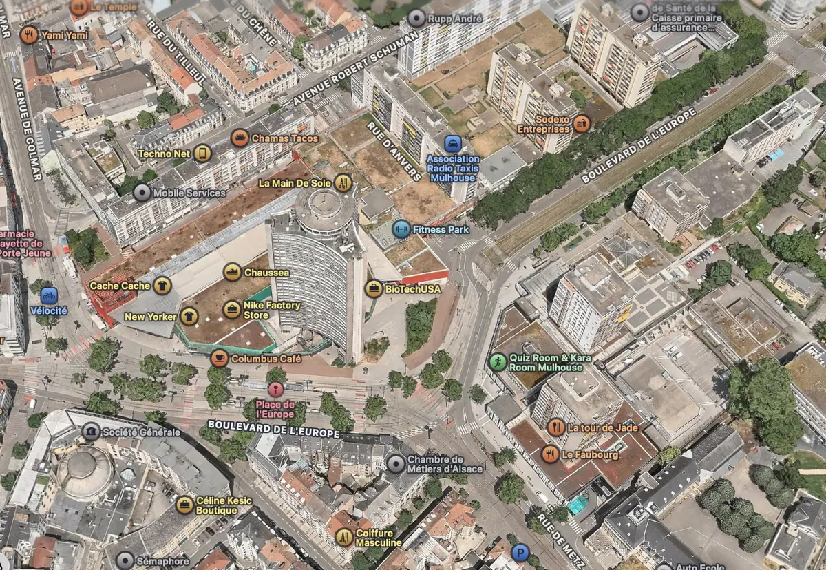 Apple Plans&nbsp;: Mulhouse passe enfin en 3D avec le survol Flyover