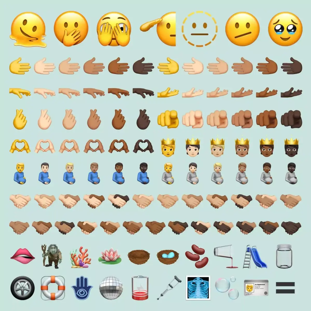 iOS 15.4 : 40 nouveaux emojis (boule à facette, troll, haricots, carte d'identité...)