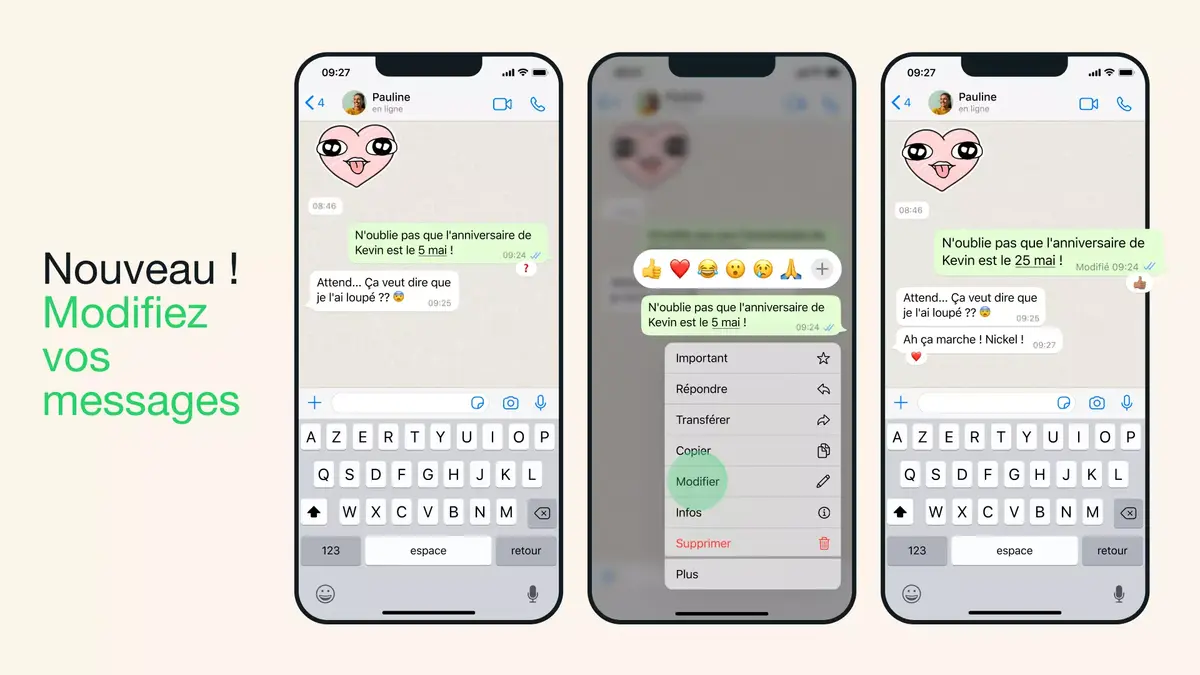 Comment éditer ses messages envoyés avec WhatsApp ?