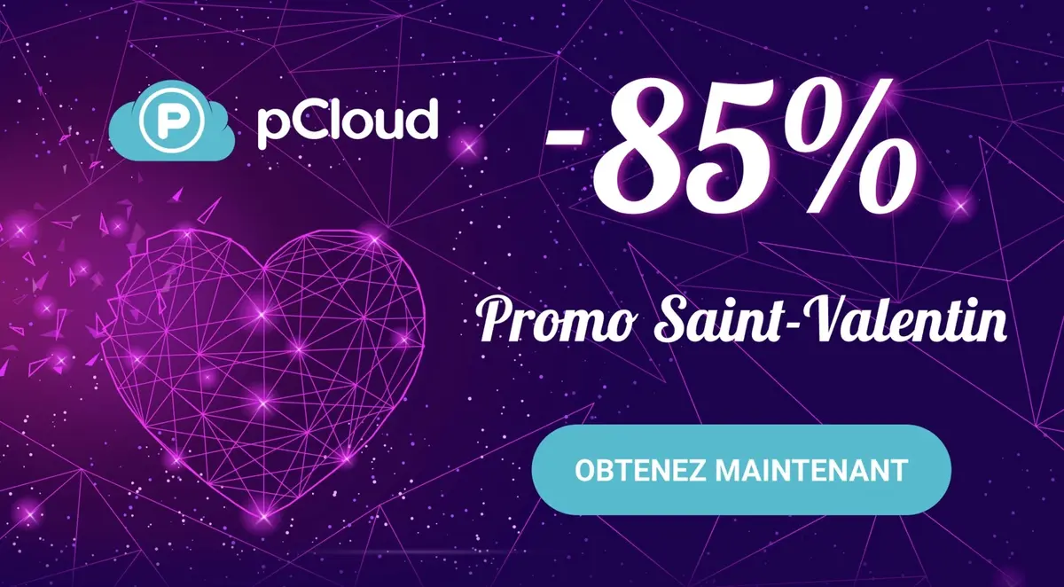 -85% sur les offres Lifetime (à vie) de pCloud, le service suisse de stockage en ligne ! #StValentin