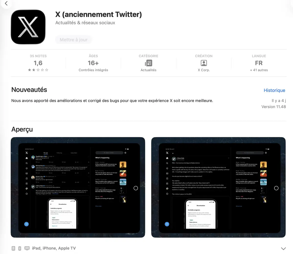 Discr&egrave;tement, X et Elon Musk tournent le dos au Mac