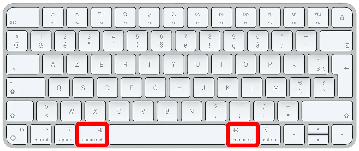 Touches Command Cmd clavier Mac