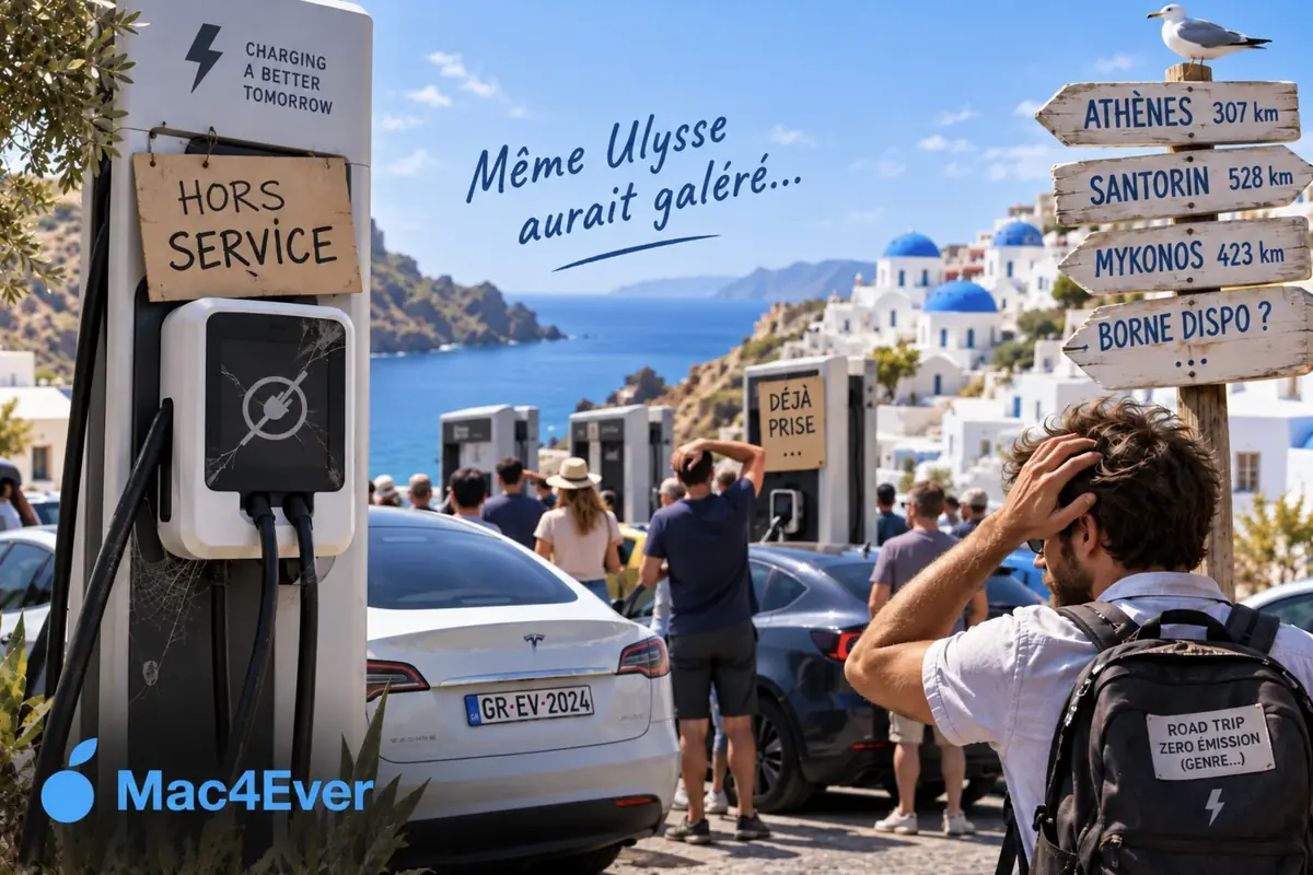 Bornes squatt&eacute;es, chargeurs en panne&nbsp;: la grande Odyss&eacute;e de la voiture &eacute;lectrique en Gr&egrave;ce