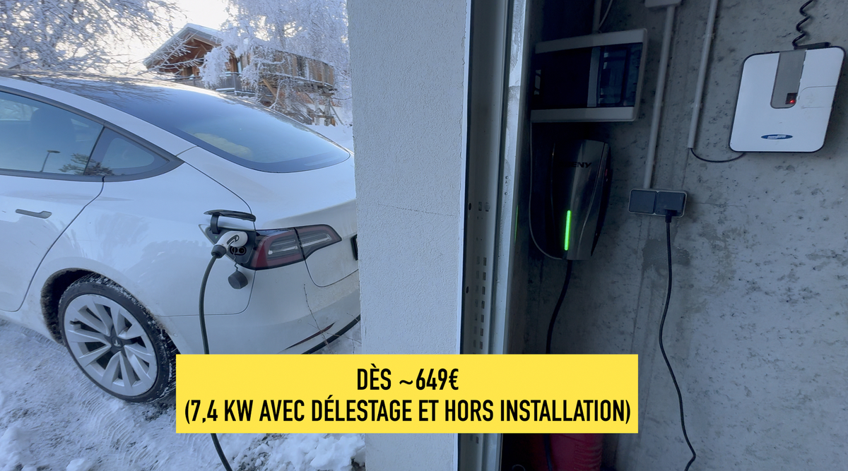 Test et installation de la borne de recharge BENY avec délestage pour voiture électrique