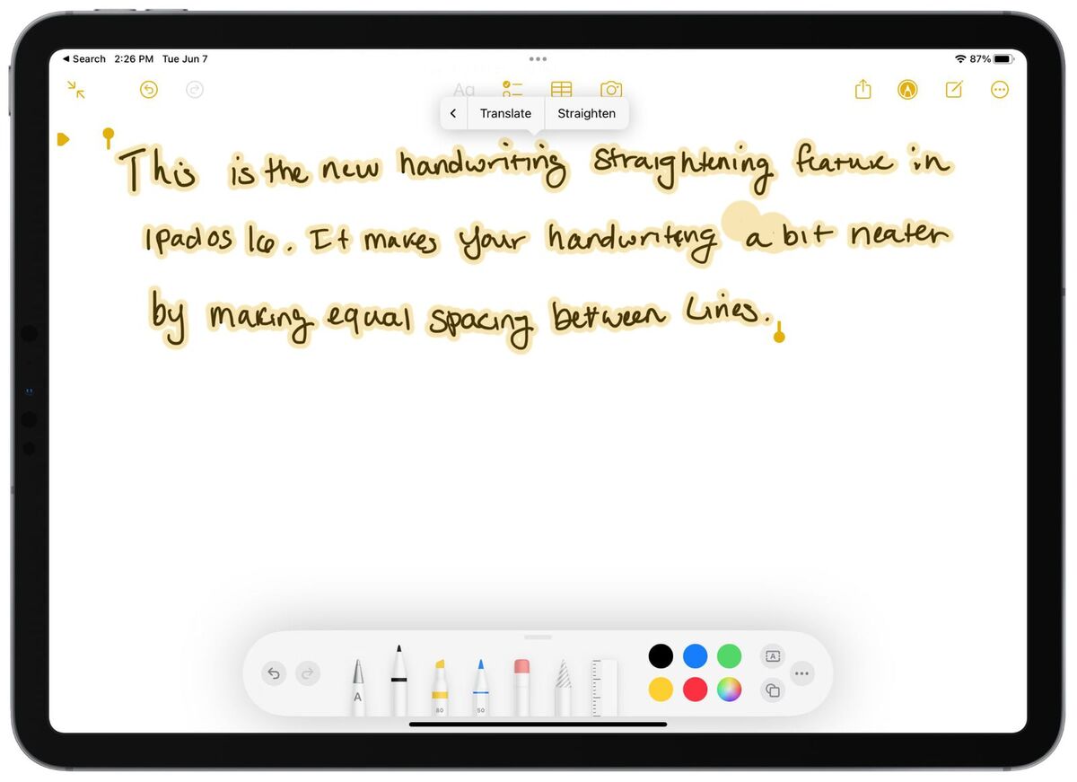 iPadOS 16 améliore la prise en charge de l'écriture manuscrite