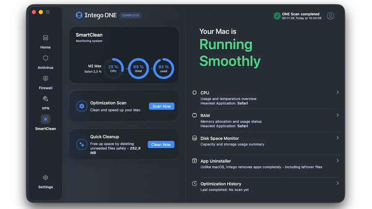 Nettoyeur de fichiers SmartClean Intego ONE