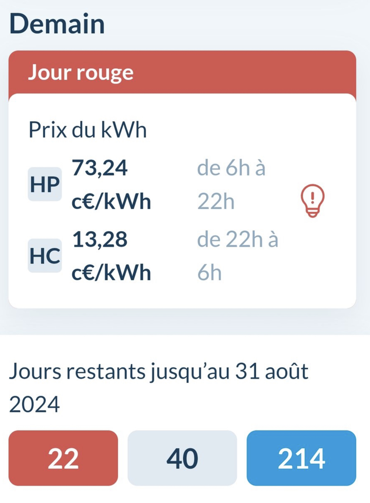 Premier jour TEMPO ROUGE demain chez EDF : comment consommer moins ? Solaire, EcoJoko, batteries ?