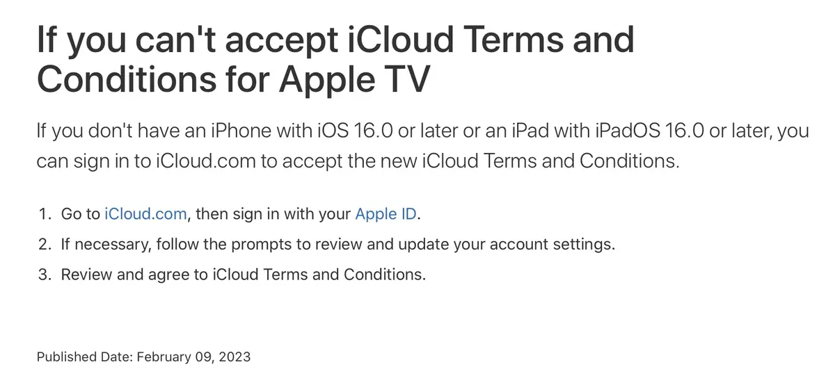 Comment accepter les CGU d'iCloud pour son Apple TV sans iPhone ni iPad