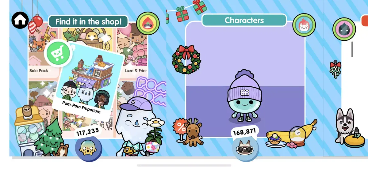 Le très sympathique jeu pour enfants "Toca Life" fête Noël avec Hello Kitty 