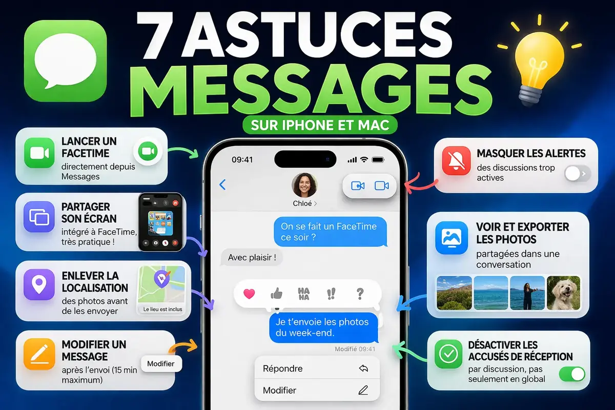 Partage d&rsquo;&eacute;cran, FaceTime&nbsp;: 7 astuces Messages &agrave; conna&icirc;tre
