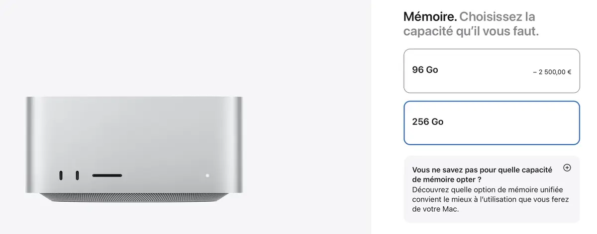L'option 512Go de RAM disparait du Mac Studio M3 Ultra&nbsp;: la crise de la RAM touche aussi Apple
