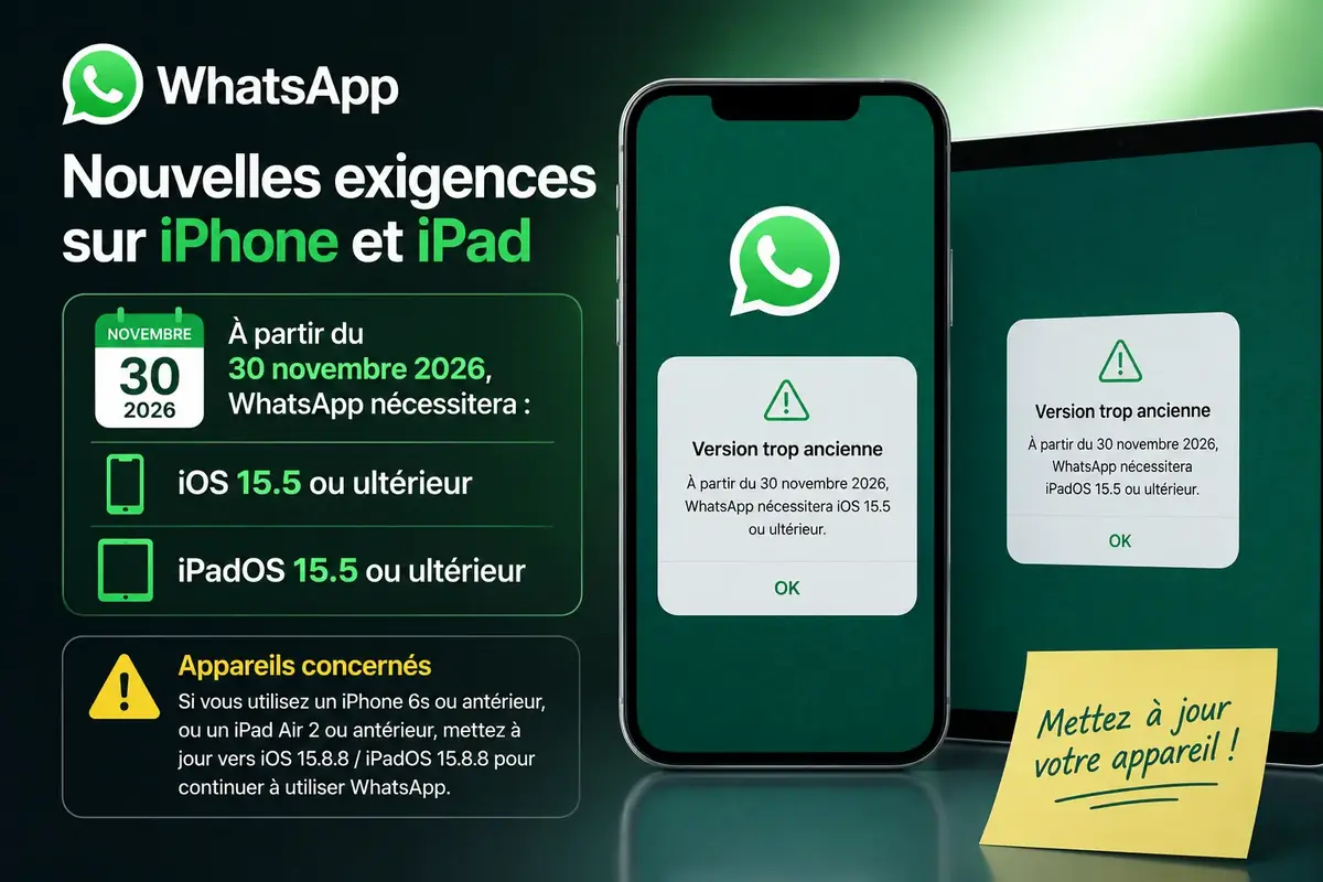 WhatsApp va cesser de fonctionner sur ces iPhone
