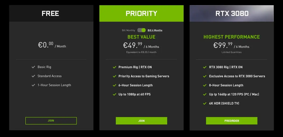 Nvidia : une nouvelle formule RTX 3080 pour le GeForce Now