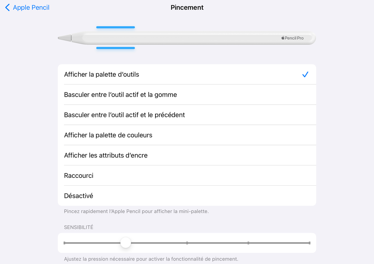 L'Apple Pencil Pro projette son ombre sur l'iPad Pro M4