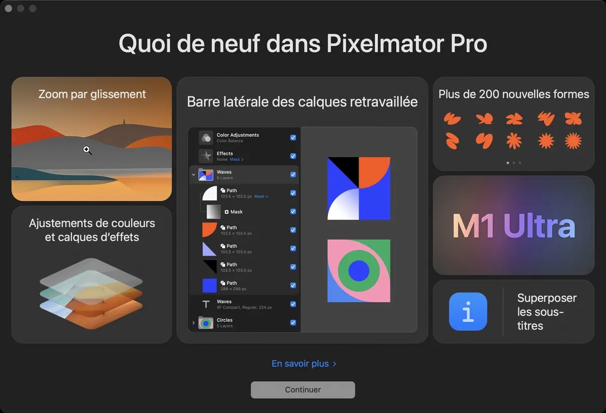 Pixelmator Pro -optimisé pour les puces M1 Ultra- mise tout sur les calques !