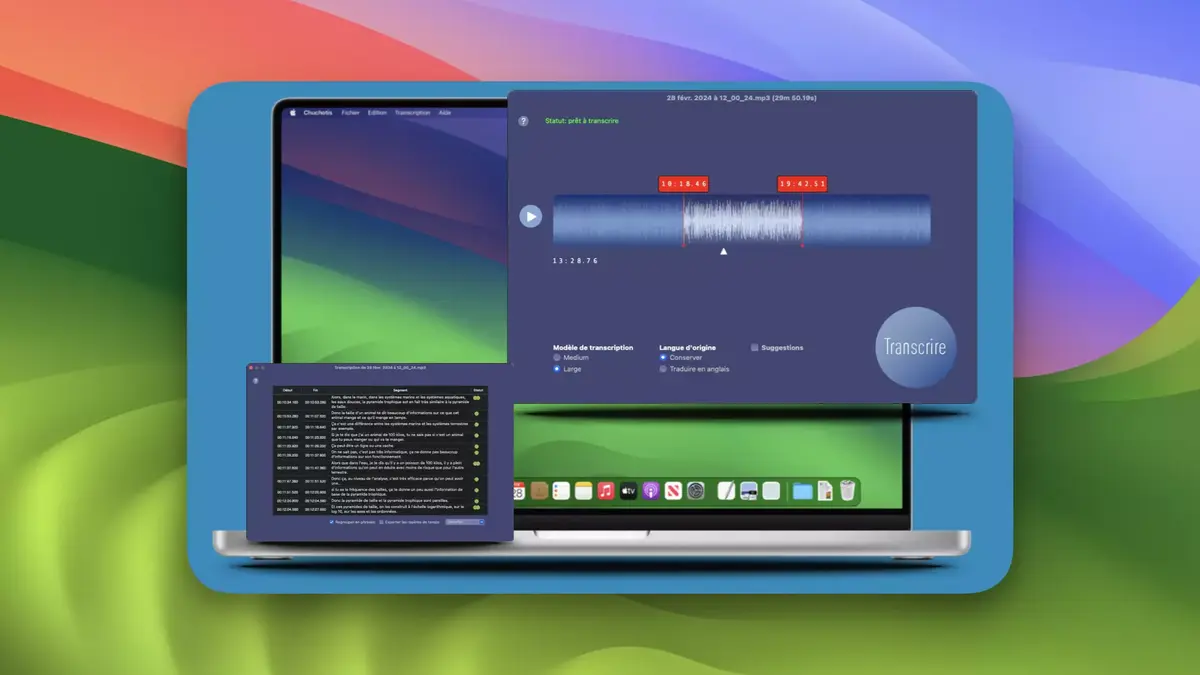 Chuchotis App Mac transformer la voix en texte transcription audio