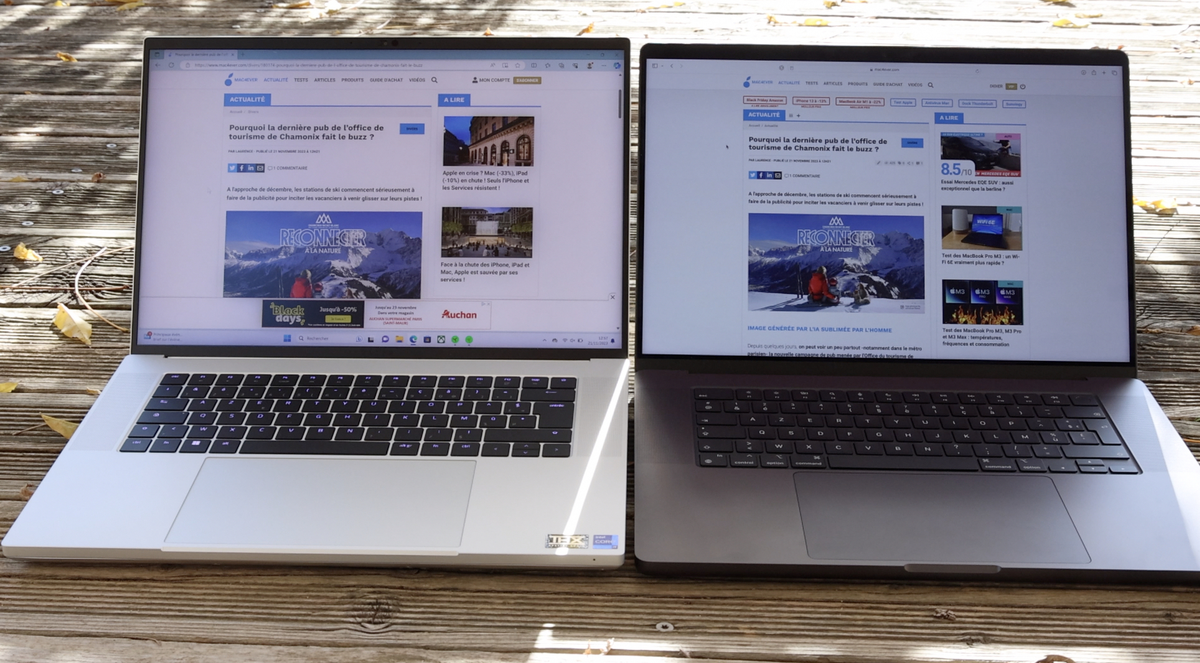 Test MacBook Pro M3 Max contre Razer Blade 16 i9 RTX 4080, le match !