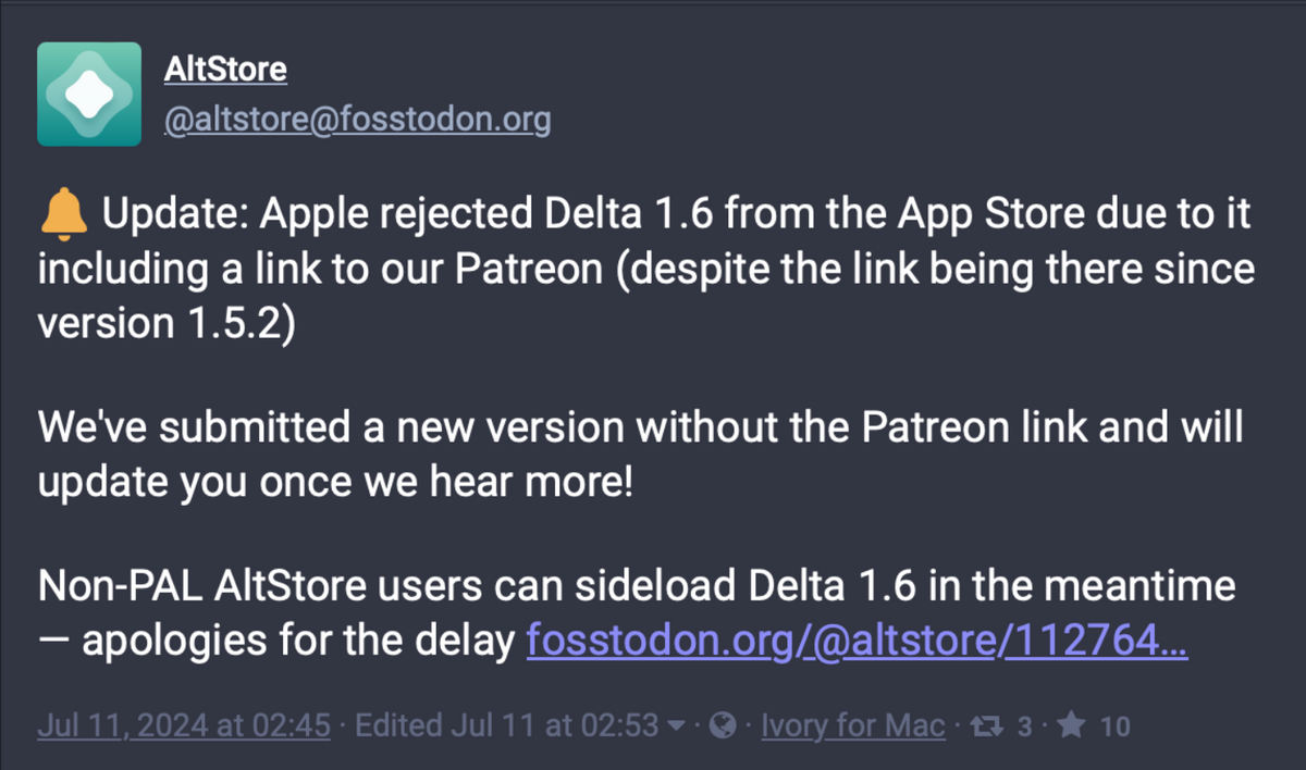 Delta 1.6 est presque disponible