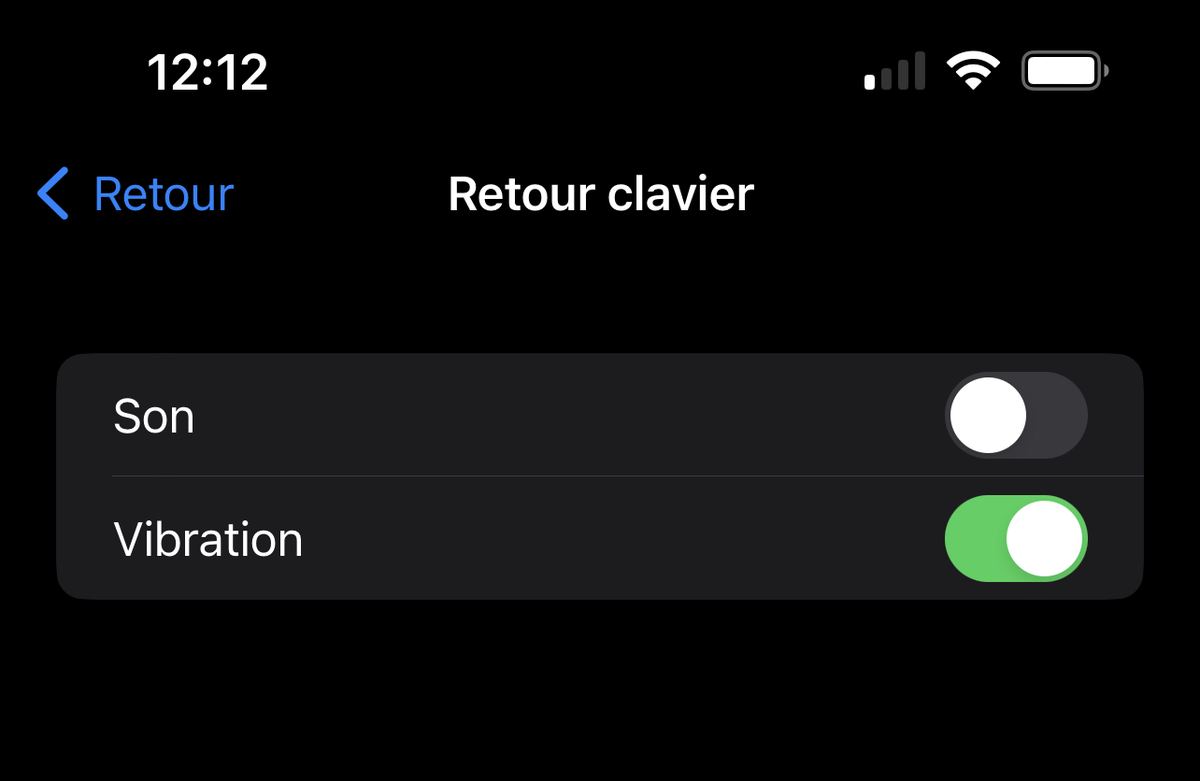 iOS 16 : comment activer le retour haptique du clavier