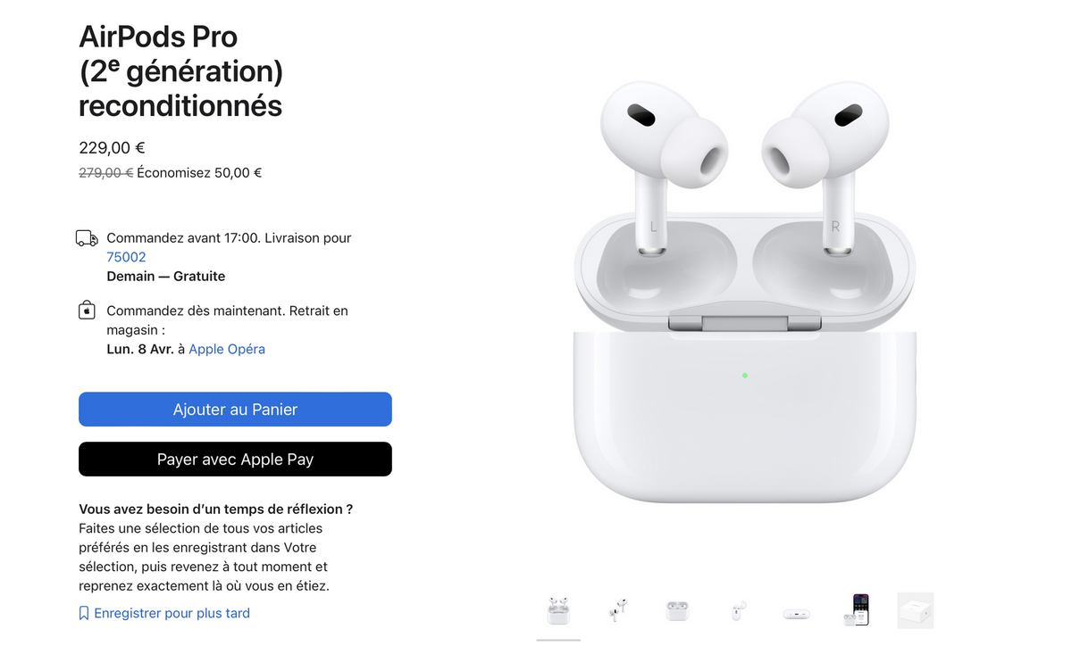 Apple vend désormais des AirPods Pro 2 reconditionnés !