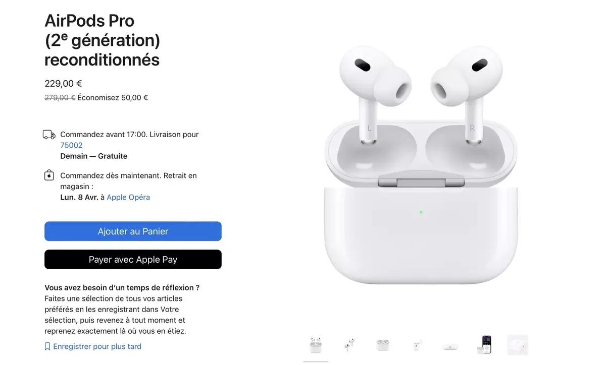 Apple vend désormais des AirPods Pro 2 reconditionnés !