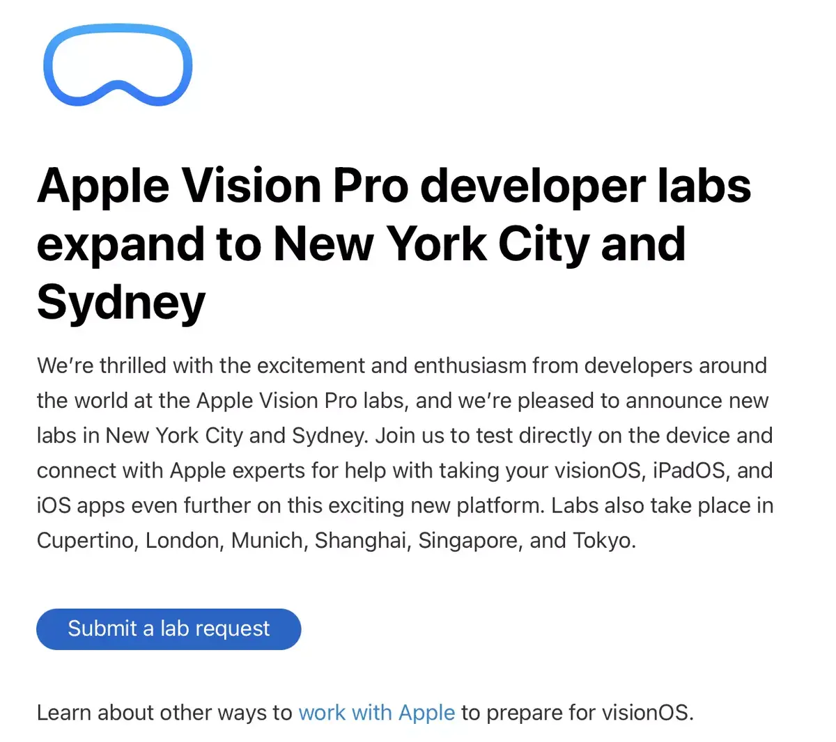 Apple n'a-t-elle pas trop limité ses laboratoires dédiés au Vision Pro ?