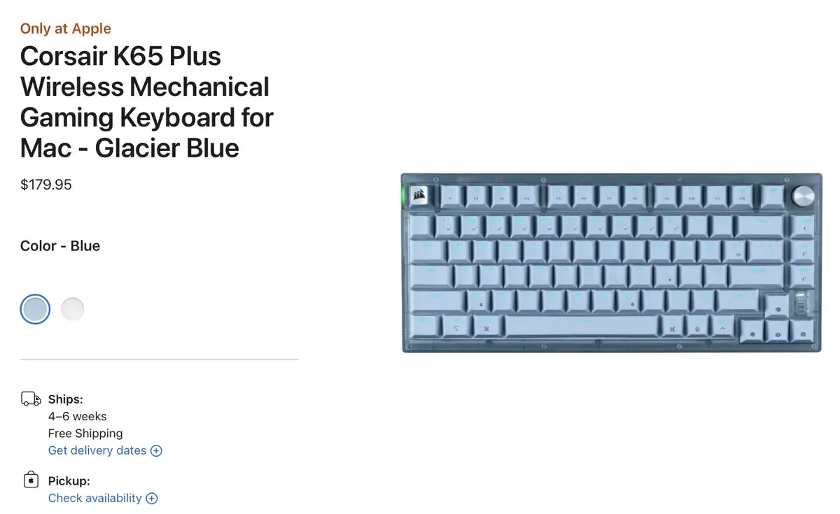 Corsair dévoile son clavier sans fil K65 Plus et sa souris sans fil M75 en version macOS !