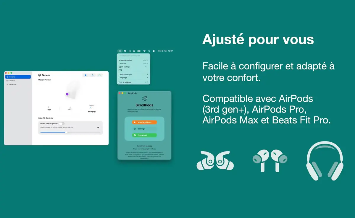 L&rsquo;app Mac du jour&nbsp;: ScrollPods pour faire d&eacute;filer avec la t&ecirc;te
