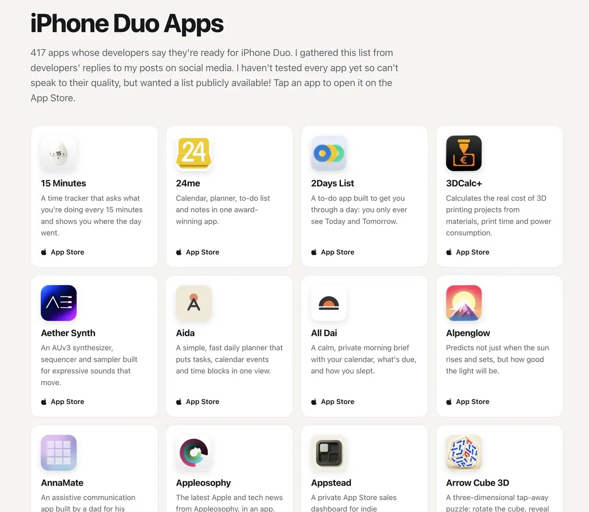 iPhone Duo&nbsp;: votre app pr&eacute;f&eacute;r&eacute;e tourne-t-elle sur le grand &eacute;cran&nbsp;? Ce site y r&eacute;pond