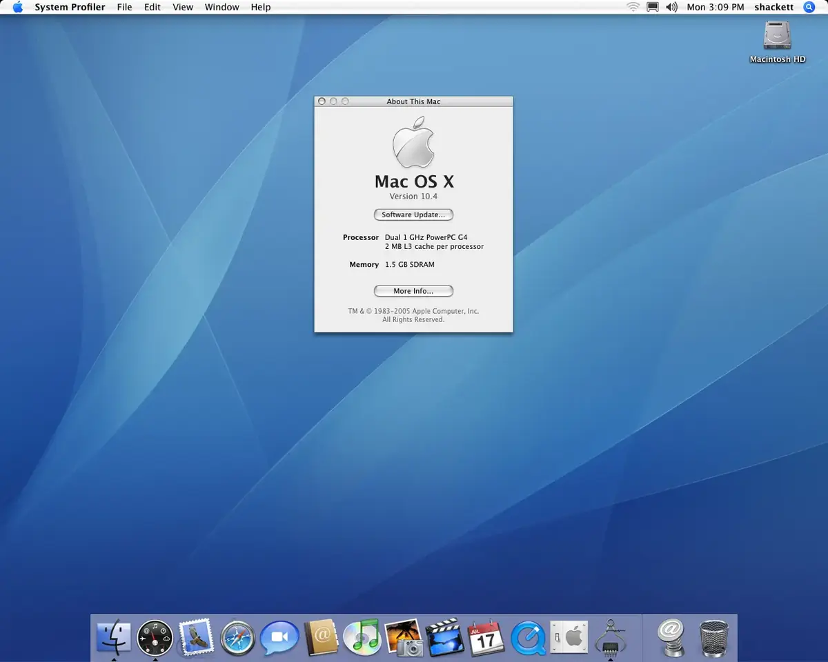 Mac OS X Tiger&nbsp;: mon syst&egrave;me d'exploitation pr&eacute;f&eacute;r&eacute;.