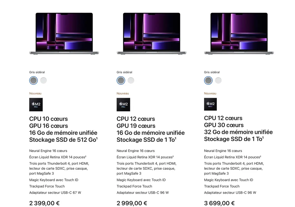 Test des MacBook Pro 14 et 16 pouces M2