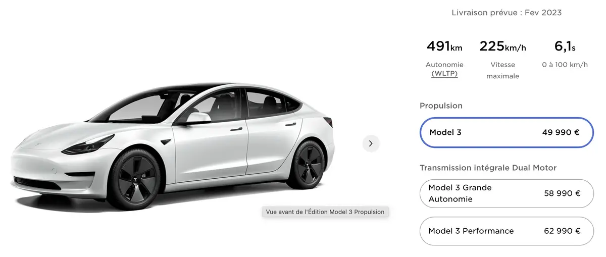 +10 000€ pour la Tesla Model 3 de base : est-elle encore un "bon plan" face à la concurrence ?