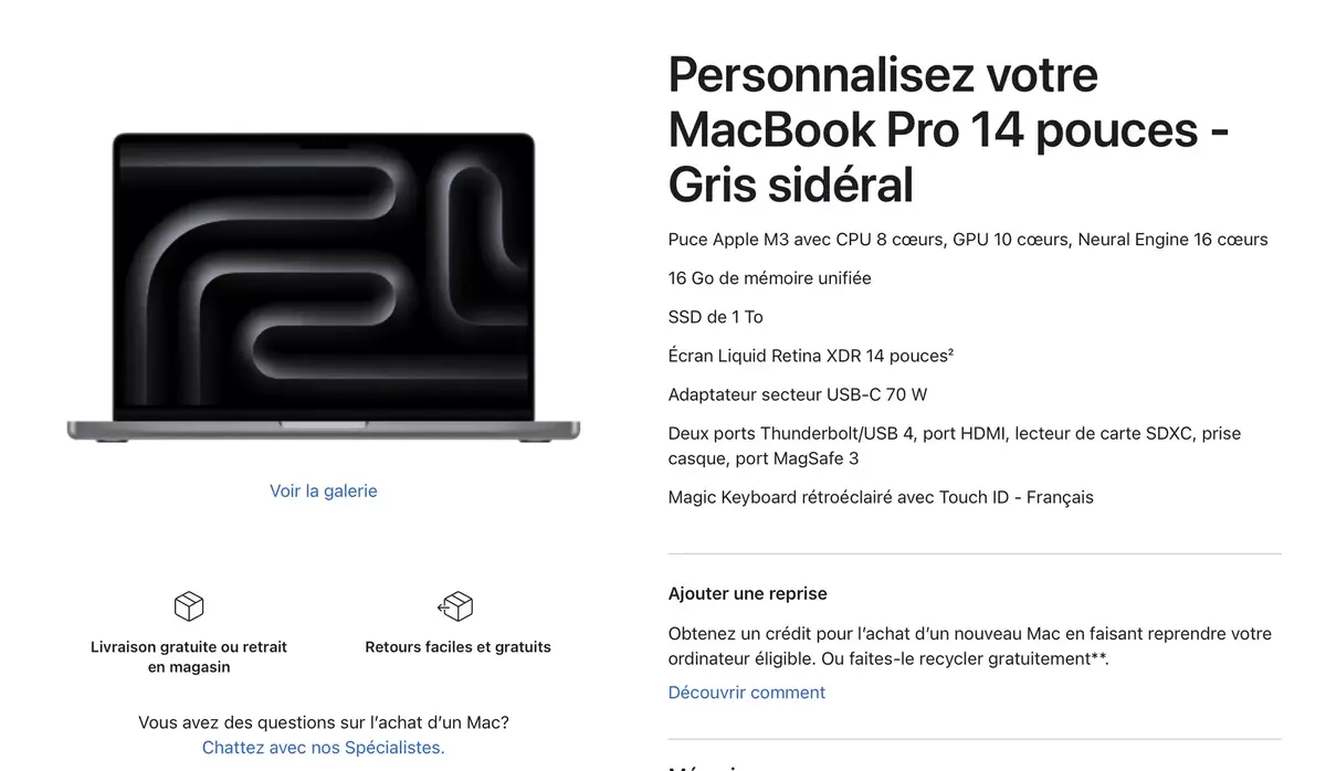 Un MacBook Pro M3 avec 16Go de RAM sur l'Apple Store ! Pourquoi c'est une bonne nouvelle ?