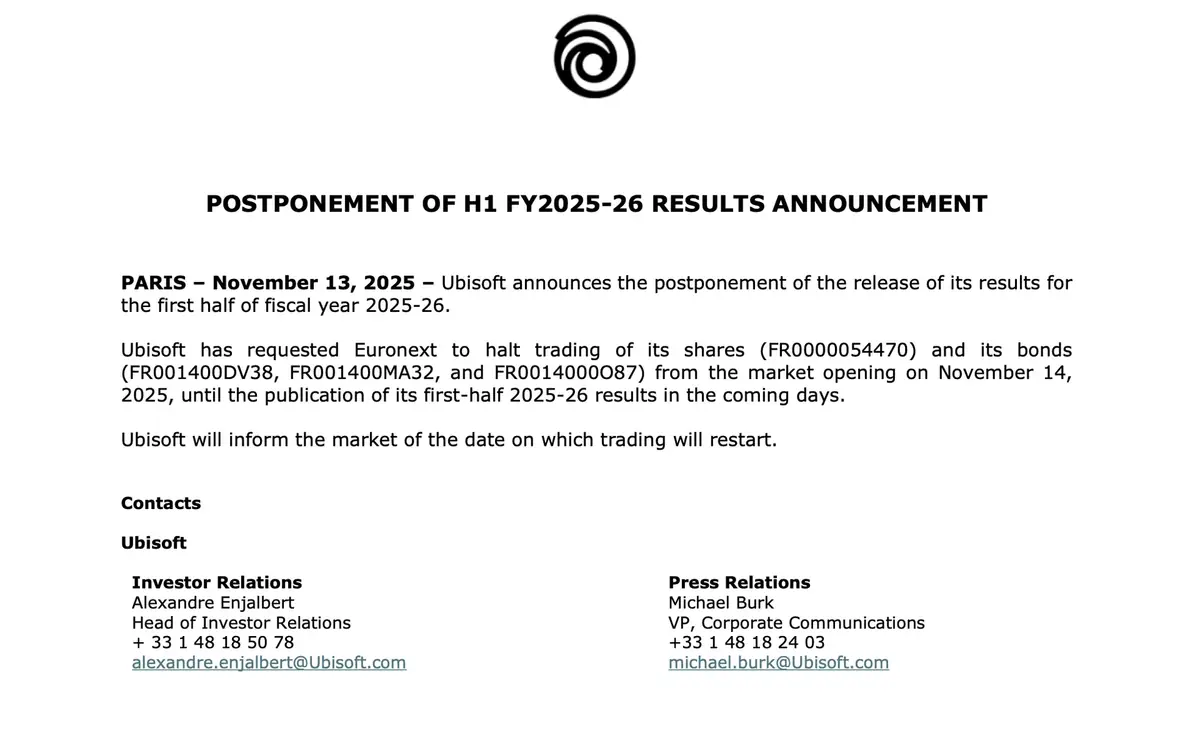 Pourquoi Ubisoft a suspendu sa cotation et ses résultats ? Enfin des réponses...