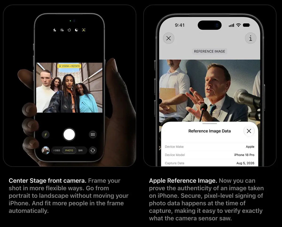 L'iPhone 18 Pro peut prouver que vos photos ne sont pas g&eacute;n&eacute;r&eacute;es par l'IA